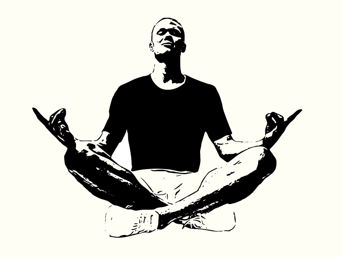 Registret figurmerke som består av en sort-hvitt grafisk fremstilling av Erling Braut Haaland i lotusstilling.