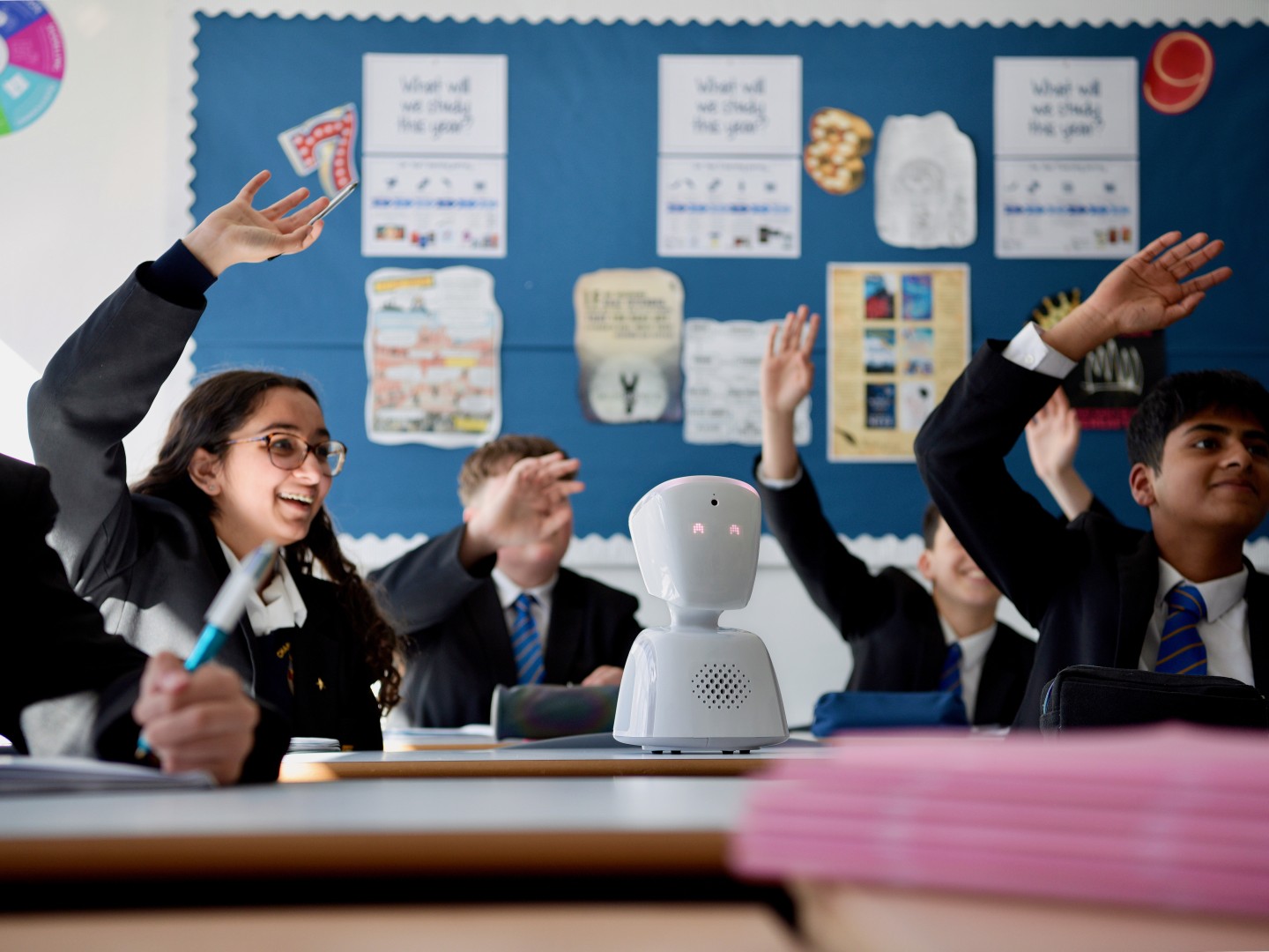 Robot developed by No Isolation in a classroom with students.