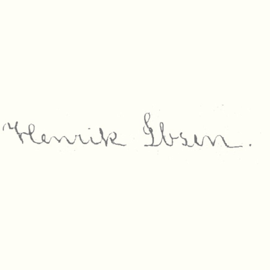 Henrik Ibsen's signature on a light background.