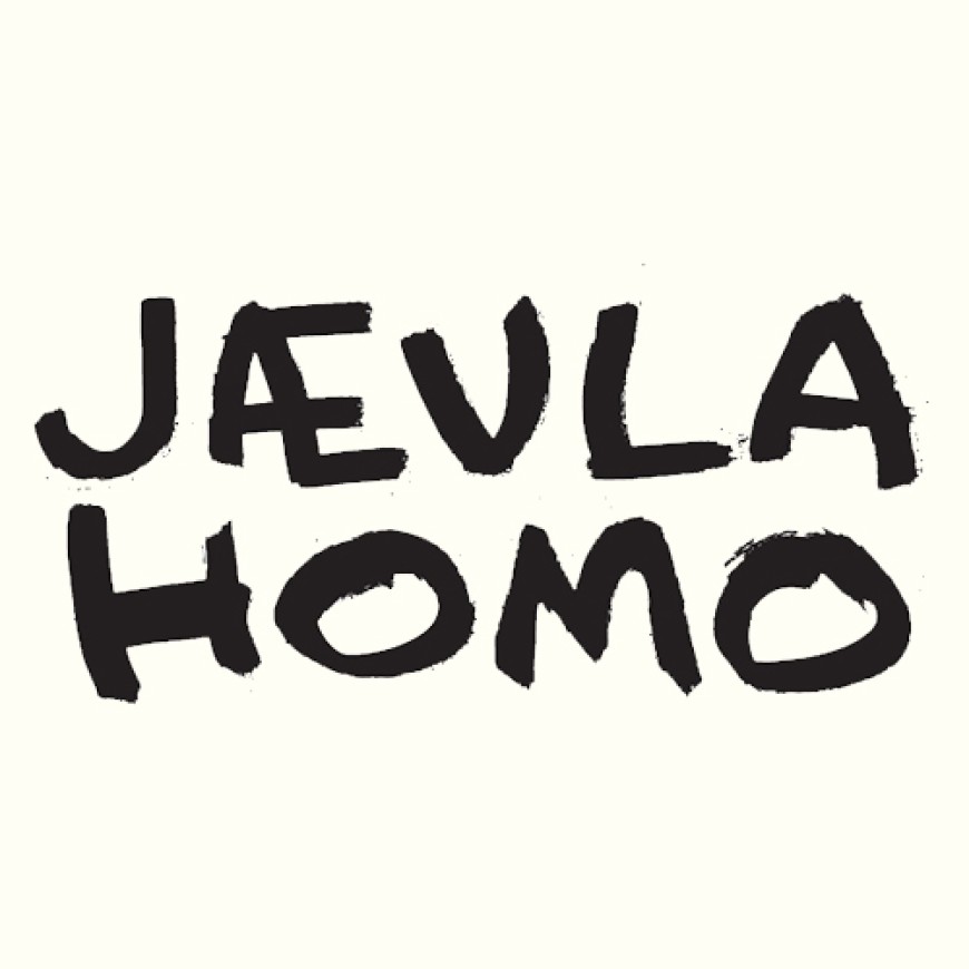 JÆVLA HOMO written in black block letters on a light background. Example of a trademark that contravenes morals and public order.